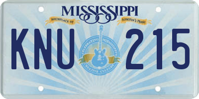 MS license plate KNU215