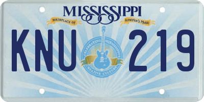 MS license plate KNU219