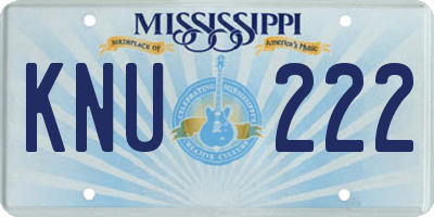 MS license plate KNU222