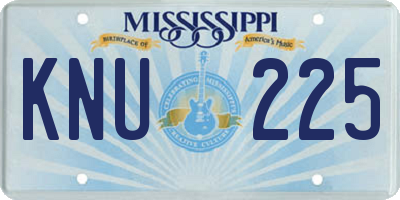 MS license plate KNU225