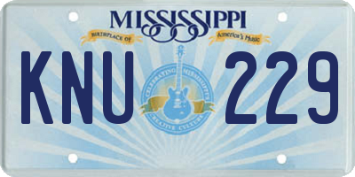 MS license plate KNU229