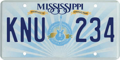 MS license plate KNU234