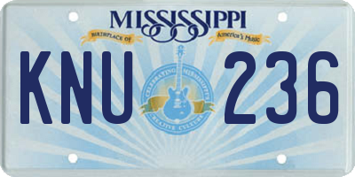 MS license plate KNU236