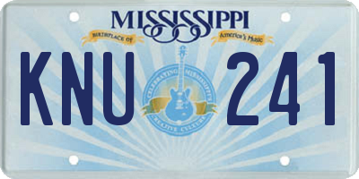 MS license plate KNU241