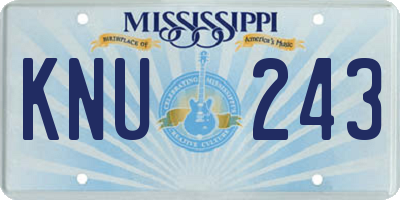 MS license plate KNU243