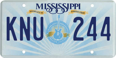MS license plate KNU244