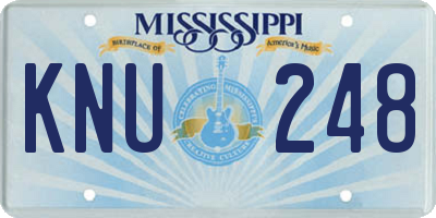 MS license plate KNU248