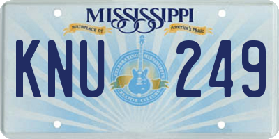 MS license plate KNU249