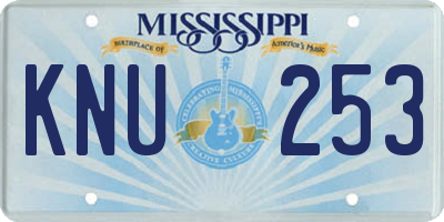 MS license plate KNU253