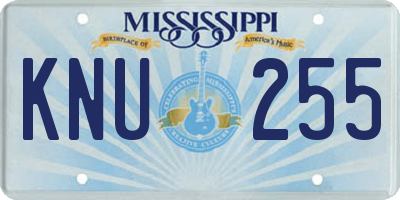 MS license plate KNU255