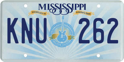 MS license plate KNU262