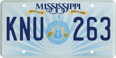 MS license plate KNU263