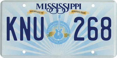 MS license plate KNU268