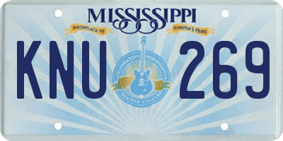 MS license plate KNU269