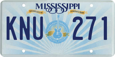 MS license plate KNU271