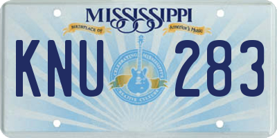 MS license plate KNU283