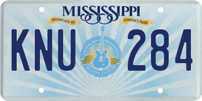 MS license plate KNU284