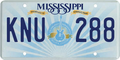 MS license plate KNU288