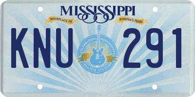 MS license plate KNU291