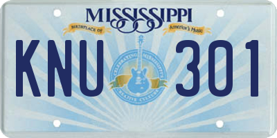 MS license plate KNU301