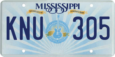 MS license plate KNU305