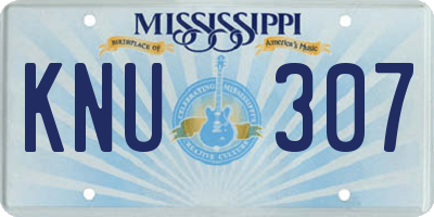 MS license plate KNU307
