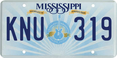 MS license plate KNU319