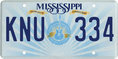 MS license plate KNU334