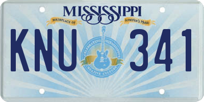 MS license plate KNU341