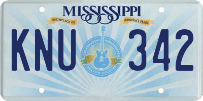 MS license plate KNU342