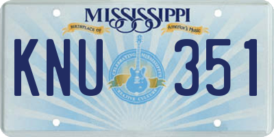 MS license plate KNU351