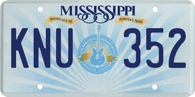 MS license plate KNU352