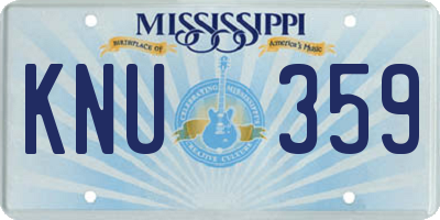 MS license plate KNU359