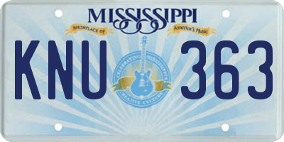 MS license plate KNU363