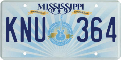 MS license plate KNU364