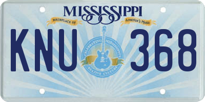 MS license plate KNU368