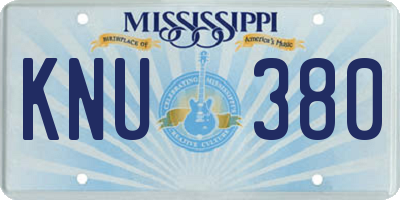 MS license plate KNU380
