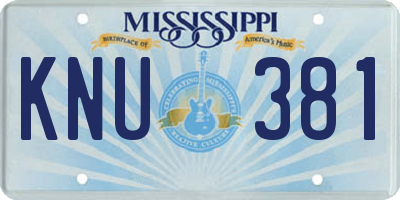 MS license plate KNU381