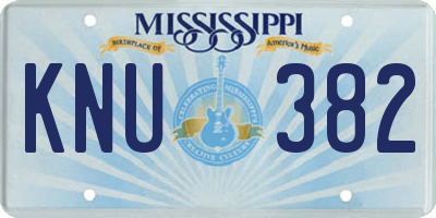 MS license plate KNU382