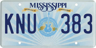MS license plate KNU383