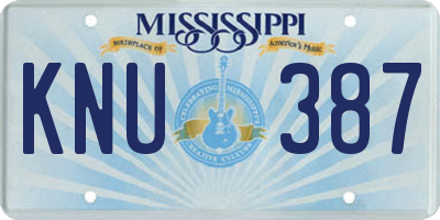 MS license plate KNU387
