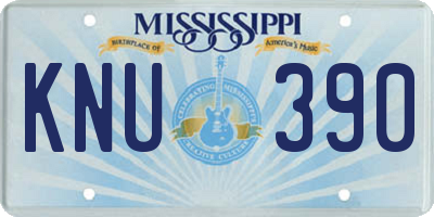MS license plate KNU390