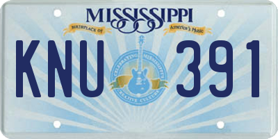 MS license plate KNU391