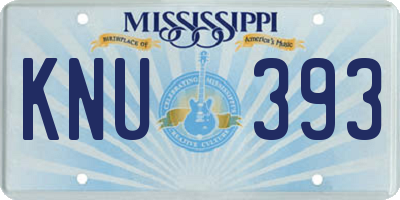 MS license plate KNU393
