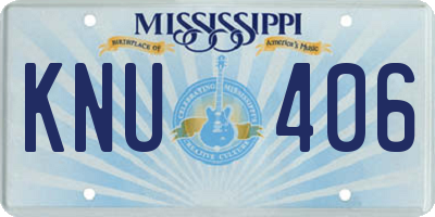 MS license plate KNU406