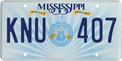 MS license plate KNU407