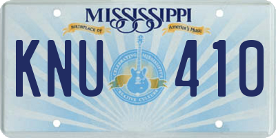 MS license plate KNU410