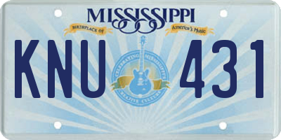MS license plate KNU431