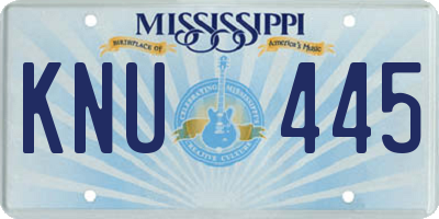 MS license plate KNU445