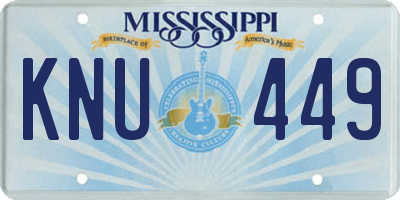 MS license plate KNU449